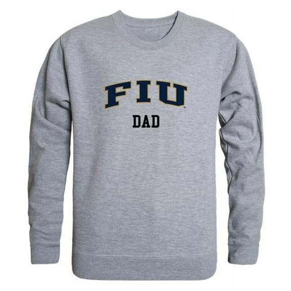 W Republic 562-219-HGY-03 Men Florida International Golden Panthers Dad Crewneck Fleece, Heather Grey - Large