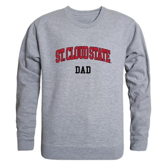W Republic 562-237-HGY-03 Men Saint Cloud State Huskies Dad Crewneck Fleece, Heather Grey - Large