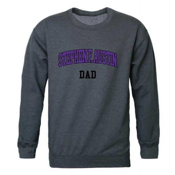 W Republic 562-238-HCH-04 Men Stephen F. Austin State Lumberjacks Dad Crewneck Fleece, Heather Charcoal - Extra Large