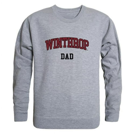 W Republic 562-255-HGY-02 Men Winthrop Eagles Dad Crewneck Fleece, Heather Grey - Medium
