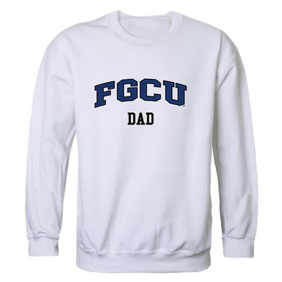 W Republic 562-303-WHT-01 Florida Gulf Coast University Mens Dad Crewneck T-Shirt, White - Small