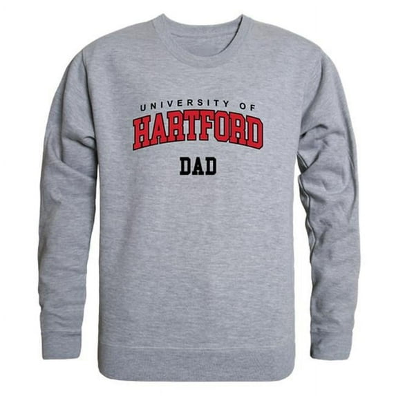 W Republic 562-310-HGY-04 University of Hartford Mens Dad Crewneck T-Shirt, Heather Gray - Extra Large