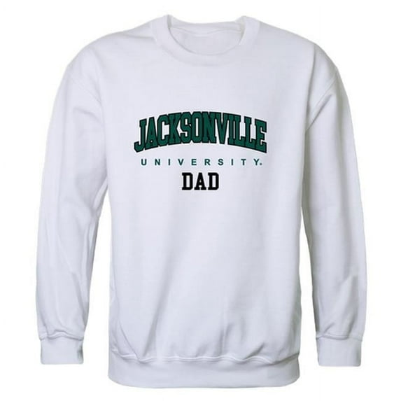 W Republic 562-318-WHT-04 Men Jacksonville University Dolphins Dad Crewneck Fleece, White - Extra Large