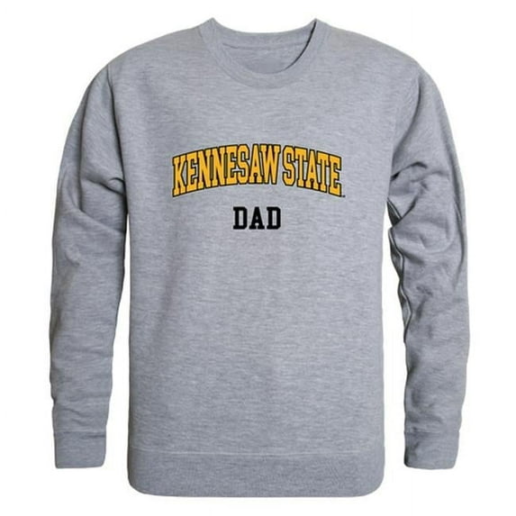W Republic 562-320-HGY-01 Men Kennesaw State Owls Dad Crewneck Fleece, Heather Grey - Small