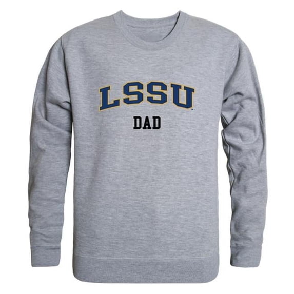 W Republic 562-325-HGY-05 Men Lake Superior State University Lakers Dad Crewneck Fleece, Heather Grey - 2XL