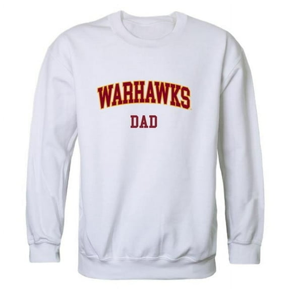 W Republic 562-331-WHT-02 Men Louisiana-Monroe Warhawks Dad Crewneck Fleece, White - Medium