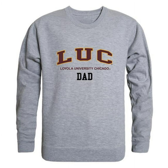 W Republic 562-333-HGY-01 Men Loyola Chicago Ramblers Dad Crewneck Fleece, Heather Grey - Small