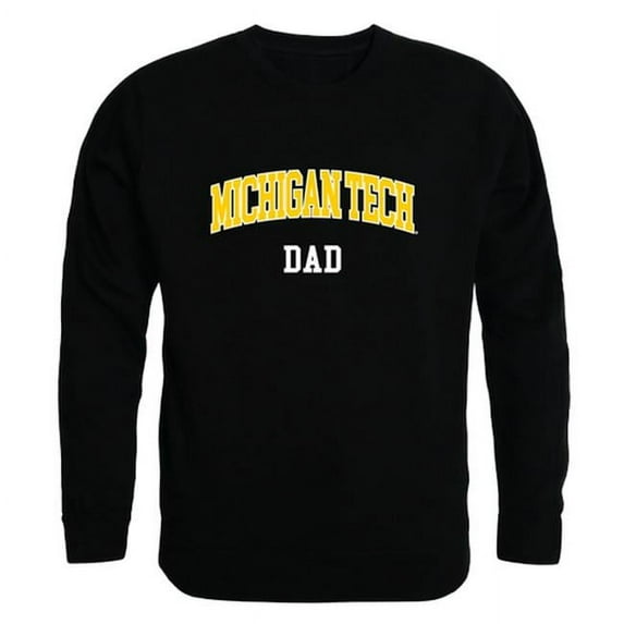 W Republic 562-341-BLK-03 Men Michigan Tech Dad Crewneck Fleece, Black - Large