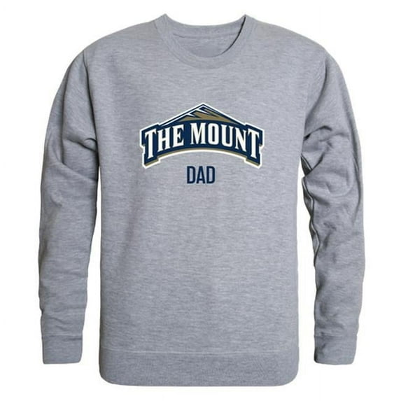 W Republic 562-347-HGY-01 Men Mount St. Marys Mountaineers Dad Crewneck Fleece, Heather Grey - Small