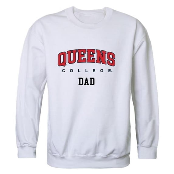 W Republic 562-364-WHT-04 Men Queens College Knights Dad Crewneck Fleece, White - Extra Large