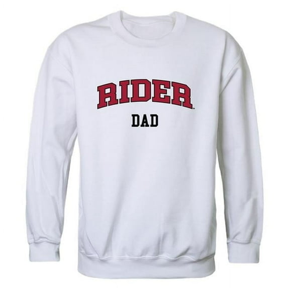 W Republic 562-368-WHT-01 Men Rider University Broncos Dad Crewneck Fleece, White - Small
