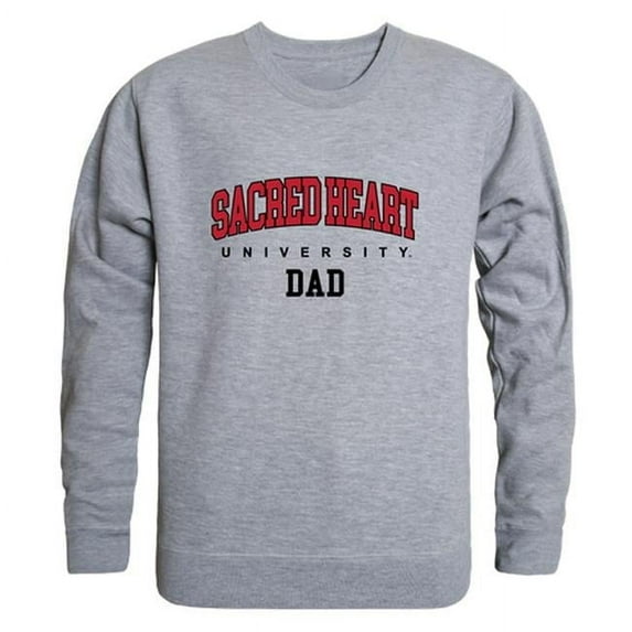 W Republic 562-372-HGY-01 Men Sacred Heart Pioneers Dad Crewneck Fleece, Heather Grey - Small