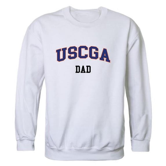 W Republic 562-394-WHT-01 Men Us Coast Guard Bears Dad Crewneck Fleece, White - Small