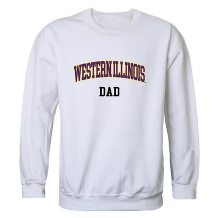 W Republic 562-405-WHT-01 Men Western Illinois Leathernecks Dad Crewneck Fleece, White - Small