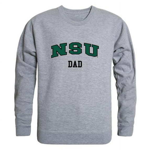 W Republic 562-426-HGY-01 Men Northeastern State University Riverhawks Dad Crewneck Fleece, Heather Grey - Small