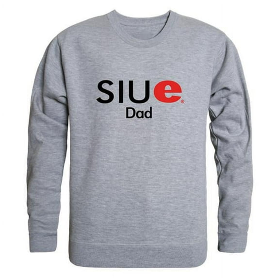 W Republic 562-429-HGY-03 Men Siu Edwardsville Cougars Dad Crewneck Fleece, Heather Grey - Large