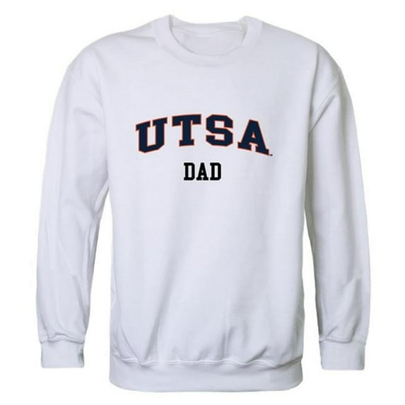 W Republic 562-435-WHT-04 Men Texas San Antonio Roadrunners Dad Crewneck Fleece, White - Extra Large