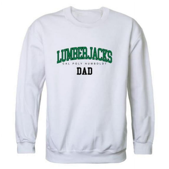 W Republic 562-447-WT2-04 Humboldt State University Lumberjacks Dad Crewneck Sweatshirt, White - Extra Large