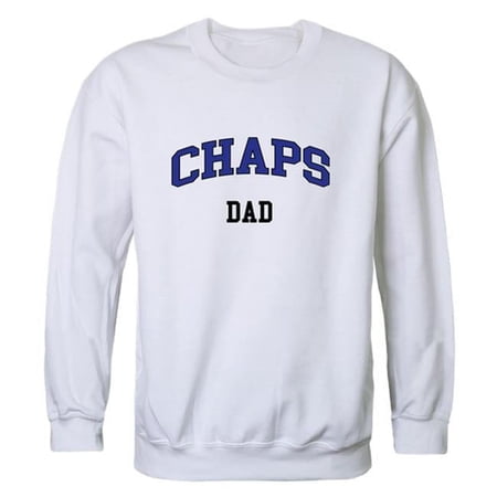 W Republic 562-465-WHT-03 Lubbock Christian University Chaparral Dad Crewneck Sweatshirt, White - Large