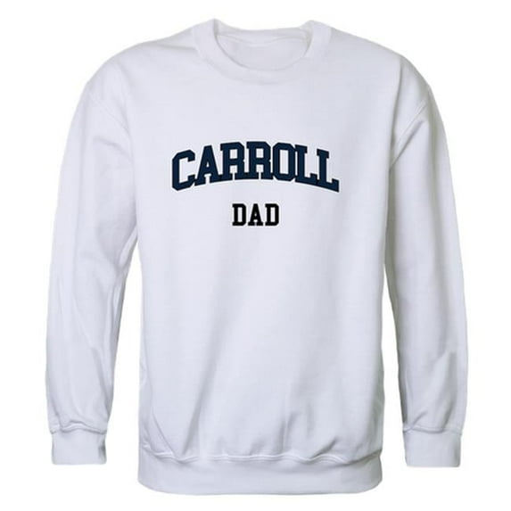 W Republic 562-508-WHT-02 Carroll University Pioneers Dad Crewneck Sweatshirt, White - Medium