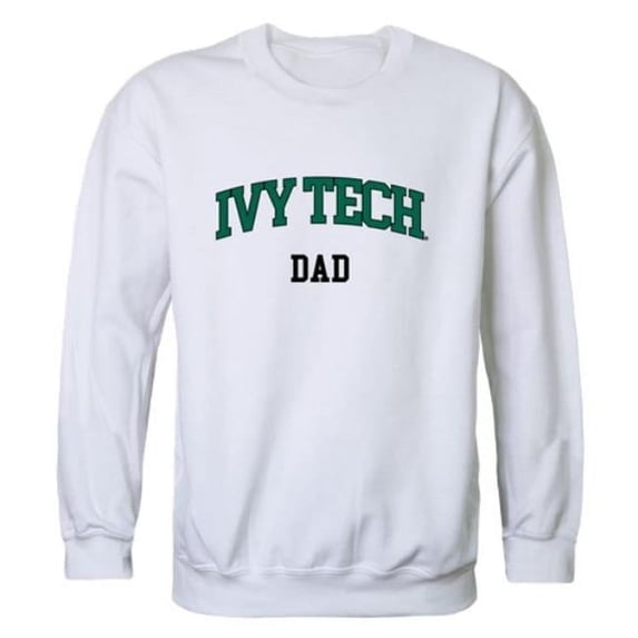 W Republic 562-526-WHT-02 Ivy Tech Community College Dad Crewneck Sweatshirt, White - Medium