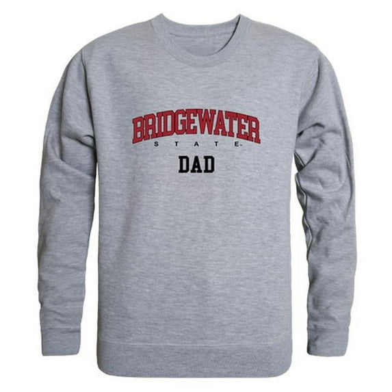 W Republic 562-620-HGY-03 Bridgewater State University Bears Dad Crewneck Sweatshirt, Heather Grey - Large