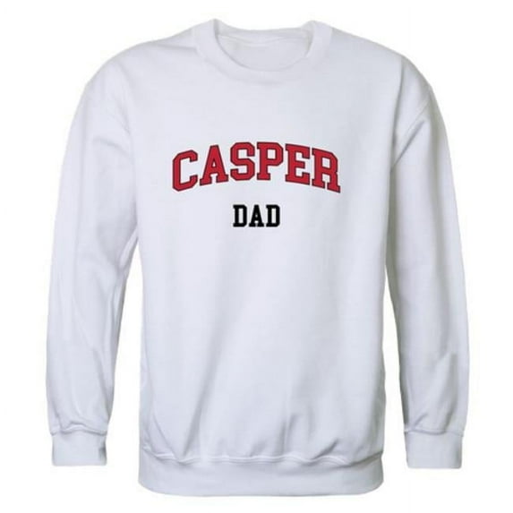 W Republic 562-625-WHT-02 Casper College Thunderbirds Dad Crewneck Sweatshirt, White - Medium