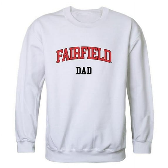 W Republic 562-641-WHT-05 Fairfield University Stags Dad Crewneck Sweatshirt, White - 2XL