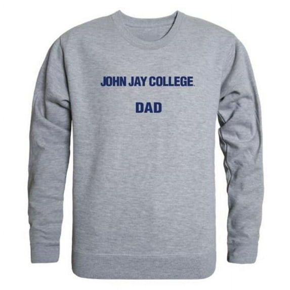 W Republic 562-656-HGY-01 John Jay College Bloodhounds Dad Crewneck Sweatshirt, Heather Grey - Small