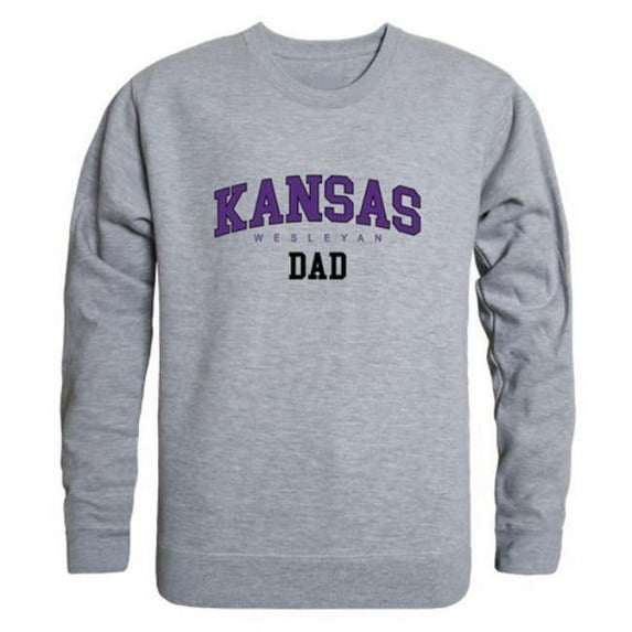 W Republic 562-658-HGY-02 Kansas Wesleyan University Coyotes Dad Crewneck Sweatshirt, Heather Grey - Medium
