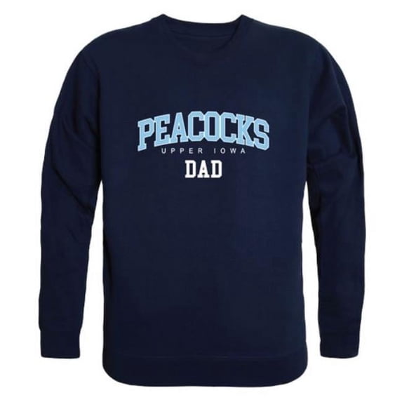 W Republic 562-681-NVY-03 Upper Iowa University Peacocks Dad Crewneck Sweatshirt, Navy - Large