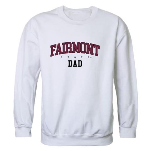W Republic 562-686-WHT-04 Fairmont State University Falcons Dad Crewneck Sweatshirt, White - Extra Large