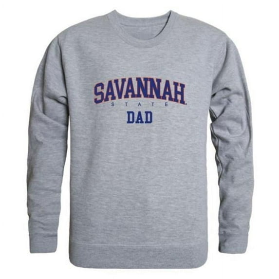 W Republic 562-697-HGY-03 Savannah State University Tigers Dad Crewneck Sweatshirt, Heather Grey - Large