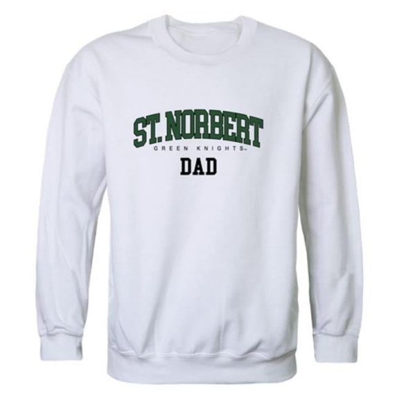 W Republic 562-698-WHT-01 St. Norbert College Green Knights Dad Crewneck Sweatshirt, White - Small
