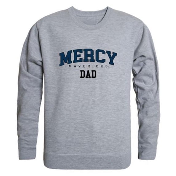 W Republic 562-710-HGY-01 Mercy College Mavericks Dad Crewneck Sweatshirt, Heather Grey - Small
