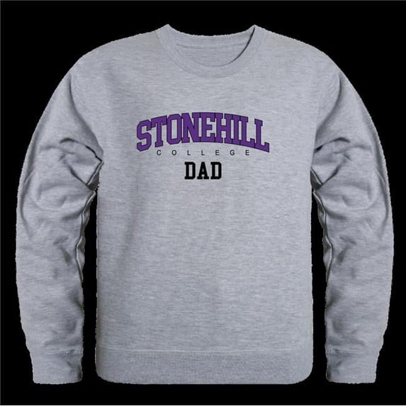 W Republic 562-730-HGY-04 Stonehill College Skyhawks Dad Crewneck Sweatshirt, Heather Grey - Extra Large