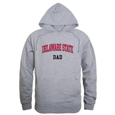 W Republic 563-120-HGY-02 Men Delaware State University Hornets Dad Hoodie, Heather Grey - Medium