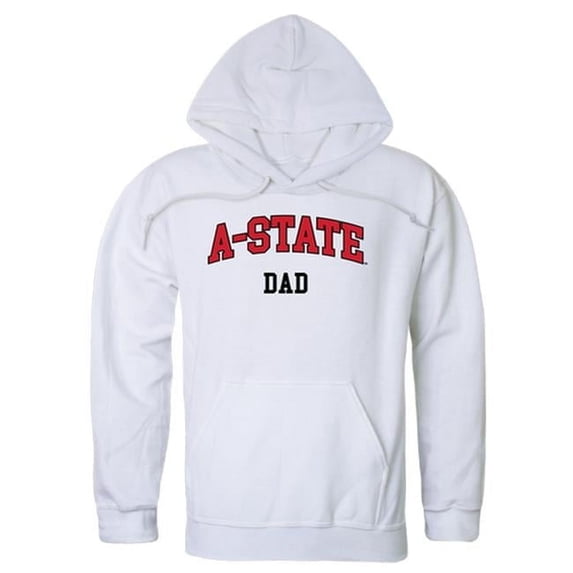 W Republic 563-211-WHT-03 Men Arkansas State Red Wolves Dad Hoodie, White - Large