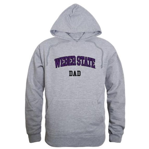 W Republic 563-251-HGY-04 Men Weber State Wildcats Dad Hoodie, Heather Grey - Extra Large