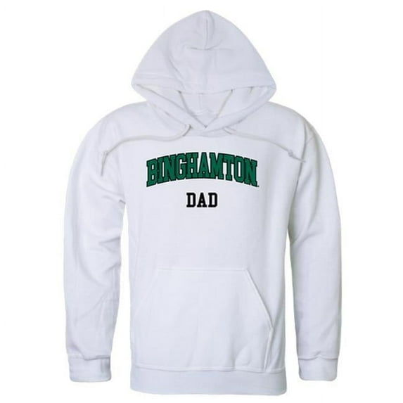 W Republic 563-267-WHT-02 Men Binghamton University Bearcats Dad Hoodie, White - Medium
