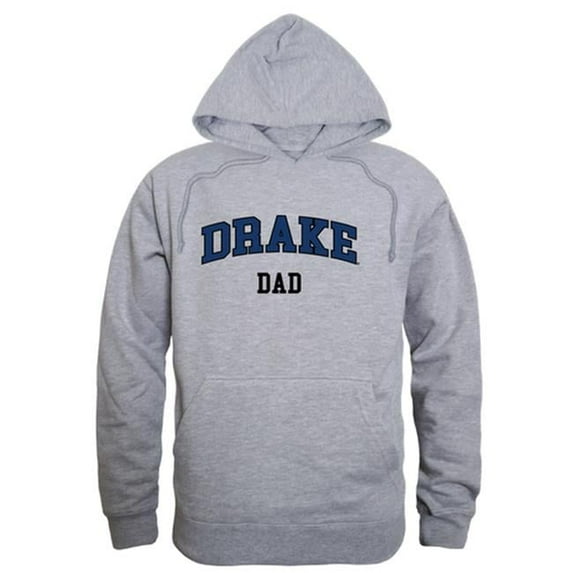 W Republic 563-292-HGY-03 Drake University Mens Dad Hoodie, Heather Gray - Large