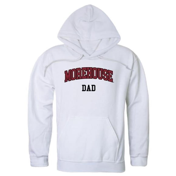 W Republic 563-346-WHT-01 Men Morehouse College Tigers Dad Hoodie, White - Small