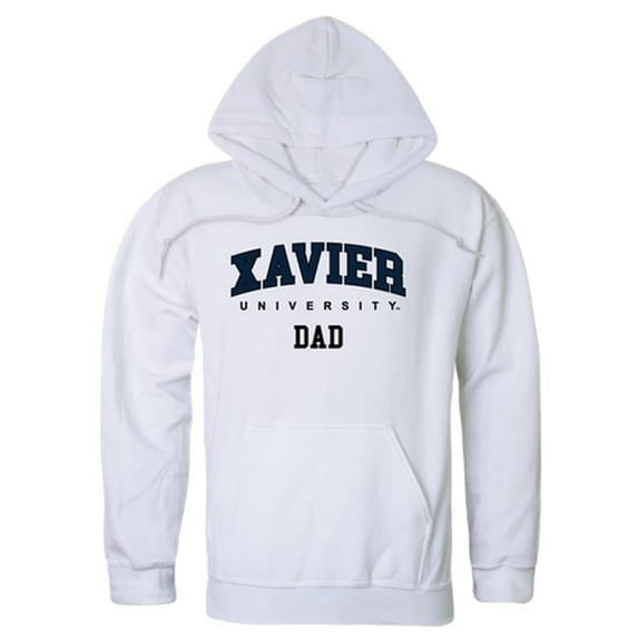 W Republic 563-417-WHT-05 Men Xavier Musketeers Dad Hoodie, White - 2XL