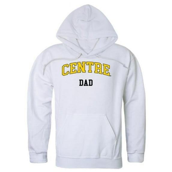 W Republic 563-450-WHT-04 Men Centre College Dad Hoodie, White - Extra Large