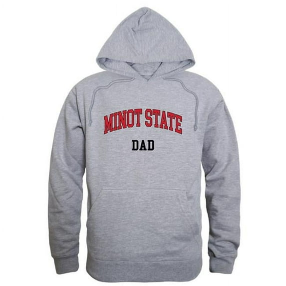 W Republic 563-467-HGY-05 Minot State University Beavers Dad Hoodie, Heather Grey - 2XL