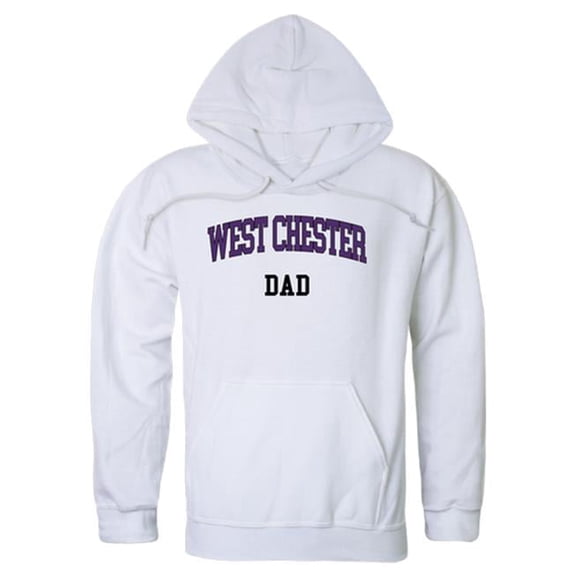 W Republic 563-603-WHT-01 West Chester University Rams Dad Hoodie, White - Small