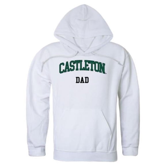 W Republic 563-626-WHT-04 Castleton University Spartans Dad Hoodie, White - Extra Large
