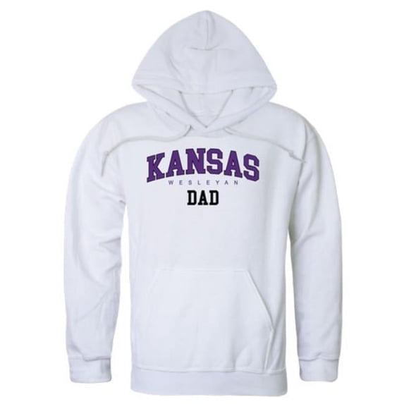 W Republic 563-658-WHT-04 Kansas Wesleyan University Coyotes Dad Hoodie, White - Extra Large