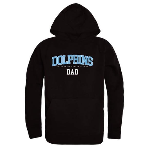W Republic 563-676-BLK-03 College of Staten Island Dolphins Dad Hoodie, Black - Large
