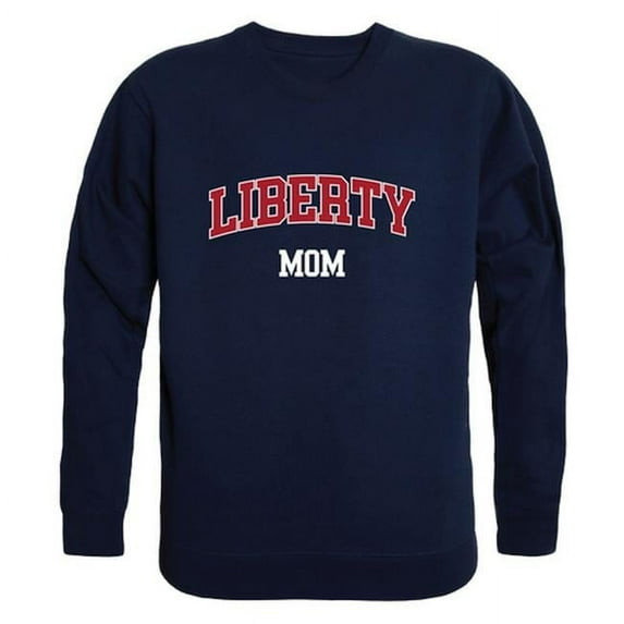 W Republic 564-129-NVY-04 Women Liberty Flames Mom Crewneck Fleece, Navy - Extra Large
